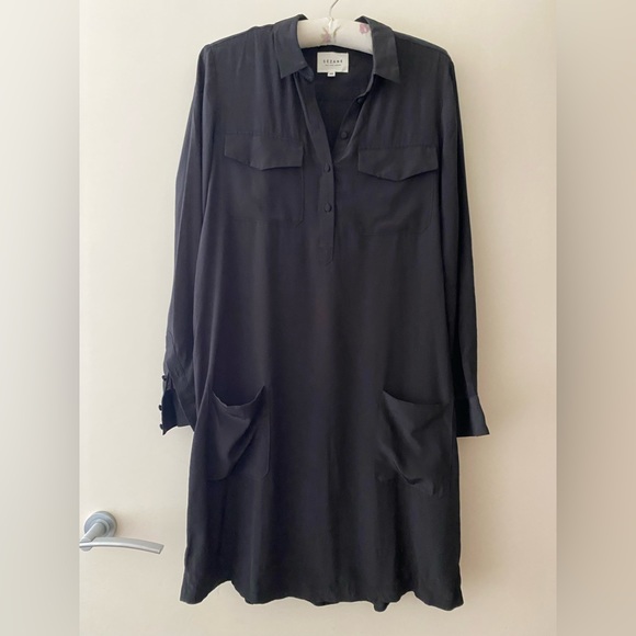 Sezane Robe Drew Silk Shirt Dress - 36 - Picture 2 of 4